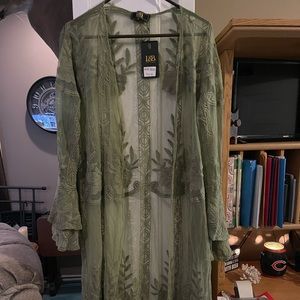 NWT L&B Olive Green Kimono Size XL
